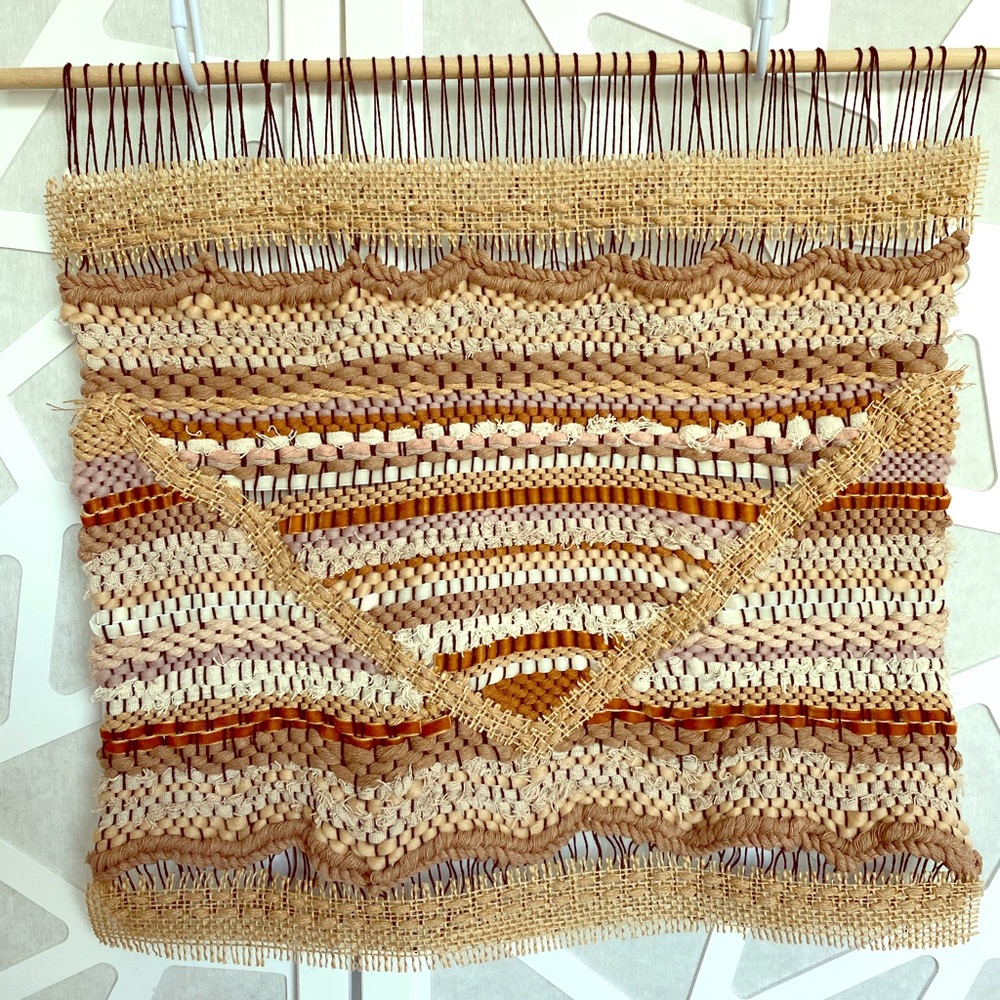 Neutral woven wall hanging